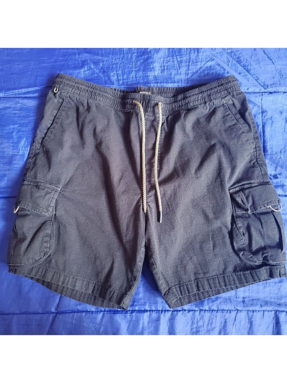 NWOT Shorts Mn L Buffalo David Bitton Black Cargo Rugged Cotton Reinforced Brand